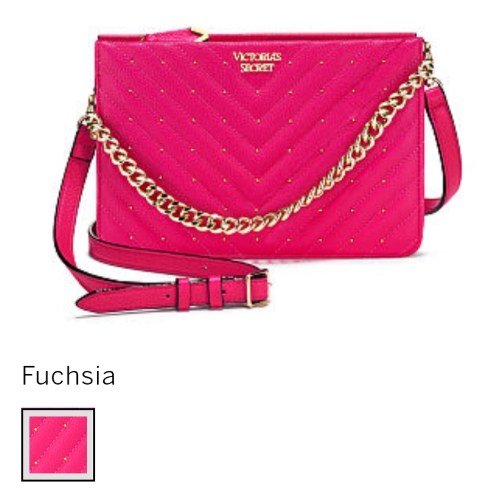 NWT - Fuchsia Studded V-Quilt 24/7 Crossbo… - Picture 1 of 4